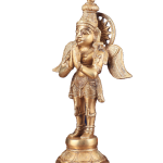 Brass Standing Garuda Idol | 12" x 7" x 3.5" (30.5 x 17.8 x 8.9 cm) | 3 kg Divine Vehicle Art | Premium Sacred Protection Murti